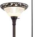 Luvkczc Victorian Floor Lamp, 70" Elegant Standing Lamp with Alabaster Glass Shade, Metal Pole & Heavy Base, Vintage Tall Corner Lamp for Bedroom, Living Room, Office. No Bulbs (1 Head)