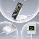3 in 1 Charging Station, 25W Foldable Magnetic Fast Wireless Charger Stand for Apple Multiple Devices, Travel Charger for iPhone 17 16 15 14 13 12 Series Watch AirPods 4/3/2/Pro