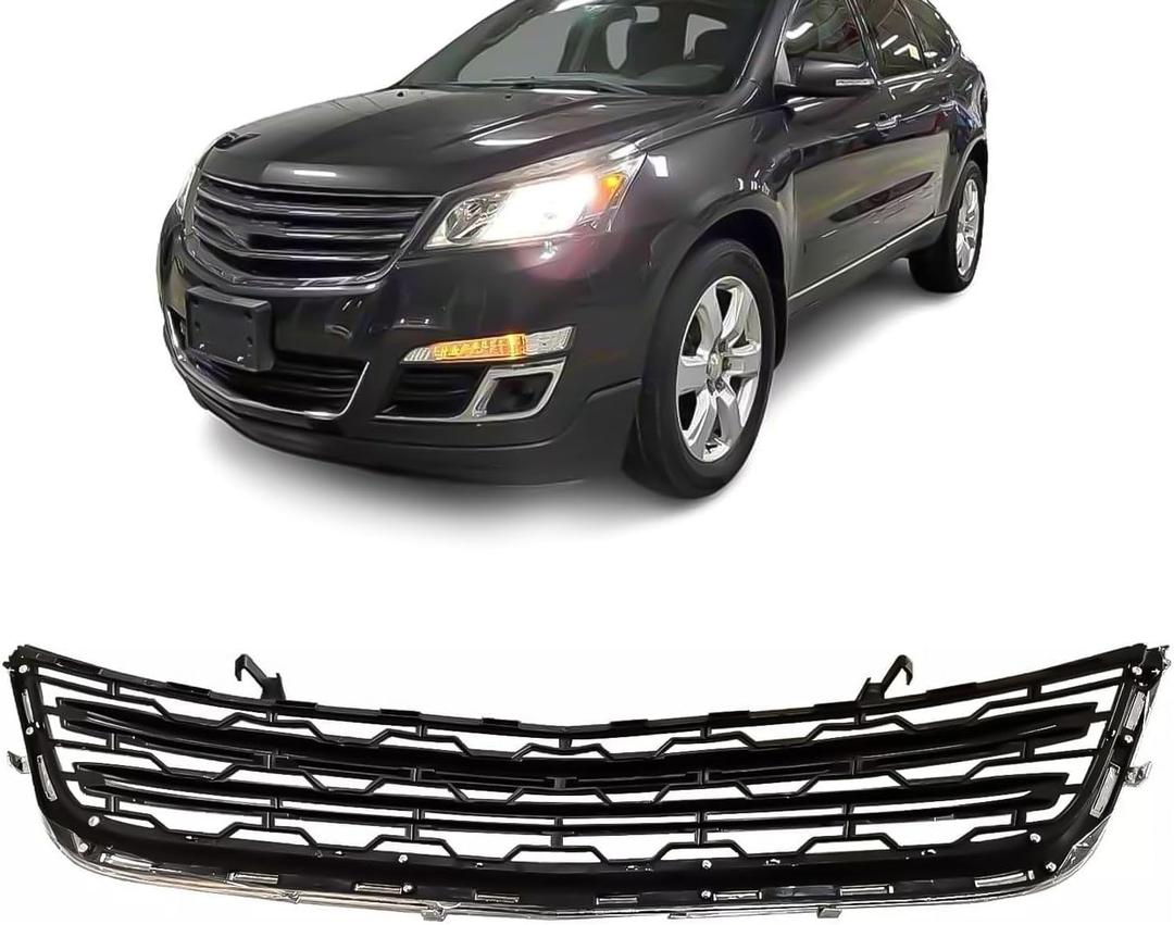 Front Bumper Lower Grille Grill Black Chrome Fit For 2013-2017 Chevrolet Traverse Replaces# 20983791