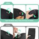 Inflatable 3D Travel Cushion for Airplane, Tailbone Pain Relief Seat Pad with Ergonomic Support, Anti-Slip Bottom, Built-in Pump & Carry Bag for Travel/Office/Car 36 Air Cells, Black