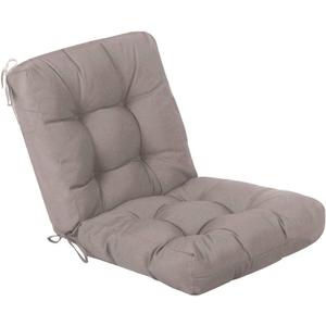 QILLOWAY Outdoor Seat/Back Chair Cushion Tufted Pillow, Spring/Summer Seasonal All Weather Replacement Cushions. (TAN/Grey) (Set Of 1 (1Pack))