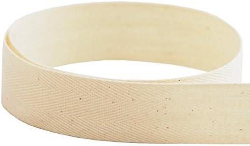 USA Made Ribbon Factory 1/2" Natural Cotton Twill Tape - 50 Yards - Soft & Medium Weight