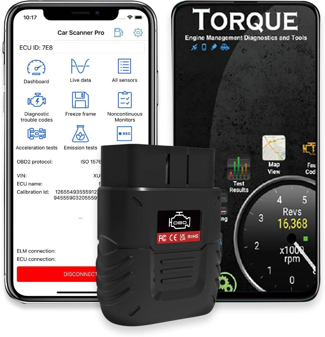 OBD2 Scanner Bluetooth SinoTrack Auto Diagnostic Scan Tool Car Fault Check Engine Light Wireless Car Code Reader for iOS & Android Compatible for All OBDII Protocol Vehicle Bluetooth 4.2