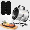 NIXOD Portable Range Hood,Strong Wind Kitchen Exhaust Fan,Desktop Range Hoods With 9 Activated Carbon Filter Replacements,Portable Range Hood For Cooking and Indoor Bbq,Hot Pot,And Rv Gray (Silver)