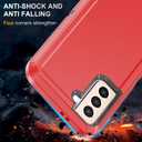 for S21 Case,[Military Grade] 3 in 1 Full Body Shockproof Dust/Drop Proof Heavy Duty Protection Cover,for Samsung Galaxy S21 6.2 Inch,Black+Red