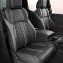 Custom Seat Covers for Tacoma 4th Gen 2024 2025 2026 Double Cab SR5/TRD Sport/TRD Off-Road/SR Full Set with Console Covers, Waterproof Leather Back and Front Seat Protectors Black Grey