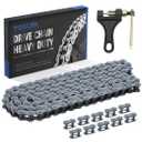 YOXUFA 420 Motorcycle Chain 132 Links for Pit Dirt Bike 50cc 70 90 110 125cc SSR TaoTao Coolster Apollo Baja Kazuma ATV 212cc Mini Bike Go Kart 4 Wheeler Quad Powersports Parts W/Chain Breaker