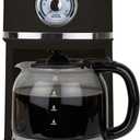 Nostalgia Classic Retro 10 Cup Coffee Maker - One-Touch Drip Brew, Reusable Filter - Anti-Drip, Auto Shutoff, & Time Display - Dishwasher Safe 50 oz Carafe - Black