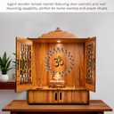 Wooden Pooja Temple for Home Pooja Office Puja Mandir Diwali Gift Iten Religious Item with LED Light and Wall Mounts Pooja Mandir for Home (H-21, L-16, B-10 inch)