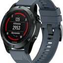 ANCOOL for Fenix 5/Fenix 6/Fenix 7 Band 22mm Silicone Watch Band for Fenix 8 47mm/Fenix 7 Pro/6 Pro/5 plus/Forerunner 935/945/955/965/Approach S62/S60/Epix Gen 2 47mm (Slate)