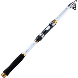 Saltwater Freshwater 2.1m-3.6m Fishing Rod Carbon Trout Carp Telescopic Fishing Pole Lure Fishing Rod Tackle Accessories(White) (1.8m)