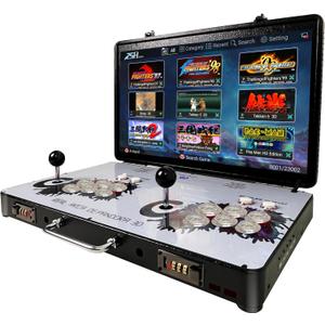 Portable 20000 in 1 Metal Box 3D Arcade Game Console, 22 inch Screen Retro Electronic Game Console, with Search/Hide/Save/Load/Pause Functions