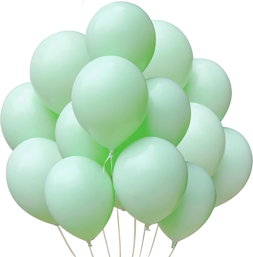 Jonhamwelbor Mint Pastel Green Matte Balloons (100pcs 12inch) Baby Light Green Macaron Balloons for Baby Shower Girl Boy Birthday Party