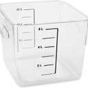 Rubbermaid Commercial Products Space Saving Square Food Storage Container 6 Quart Clear for Kitchen/Sous Vide/Meal Prep