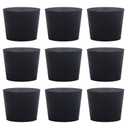 9 Pack (Same Size) Solid Rubber Stoppers - Size #6-33mm (1.29in) x 25mm (0.98in) - 28mm (1.10in) Long - Black Lab Plug