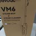 DEVOAC VM6 Scrubbing Steam Mop with Rotating Mop Pads, 10 in 1 Steam Mop, Lightweight Spin Mop & 3 Steam Modes for Hard Floor Laminate Marble Floors (Ebony)