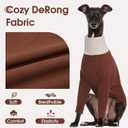 DENTRUN Italian Greyhounds Clothes Dog Cozy Sweater, Fluffy Fleece Jumper Soft Pyjamas for Greyhound-shapped Whippet-Like Dogs, Turtleneck Warm Dog Lightweight Sweatshirt for Cold Weather, Brown, XXS