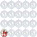 LYLYFAN 20 Pack Clear Plastic Fillable Ornament Ball 3.15''/80mm for Christmas,Holiday, Wedding,Party,Home Decor