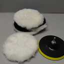 IPELY 6 Pcs 6 Inch Wool Polishing Buffing Pad Polishing Buffing Wheel for Drill Buffer Attachment with M14 Drill Adapter