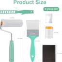 6 Pieces Wood Grain Painting Roller Kit,Wood Grain Roller Painting Tool with Handle DIY Graining Tool Paint Roller Tool Set for Wall Floor Furniture Room Art Decoration