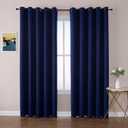 ChrisDowa Blackout Curtains 70 inches Wide for Bedroom - 2 Panels Set Extra Wide Grommet Thermal Insulated Room Darkening Curtains for Living Room (Navy Blue, 70 x 84 Inch)