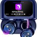 VEKJ Sleep Earbuds, Bluetooth 5.4 in Ear Smart Touch Screen Earbuds, 48H Mini Sleep Headphones Small Design for Side Sleepers, Crystal-Clear Calls Ear Buds, 5 EQ Modes, IPX7 Waterproof Earphones Blue