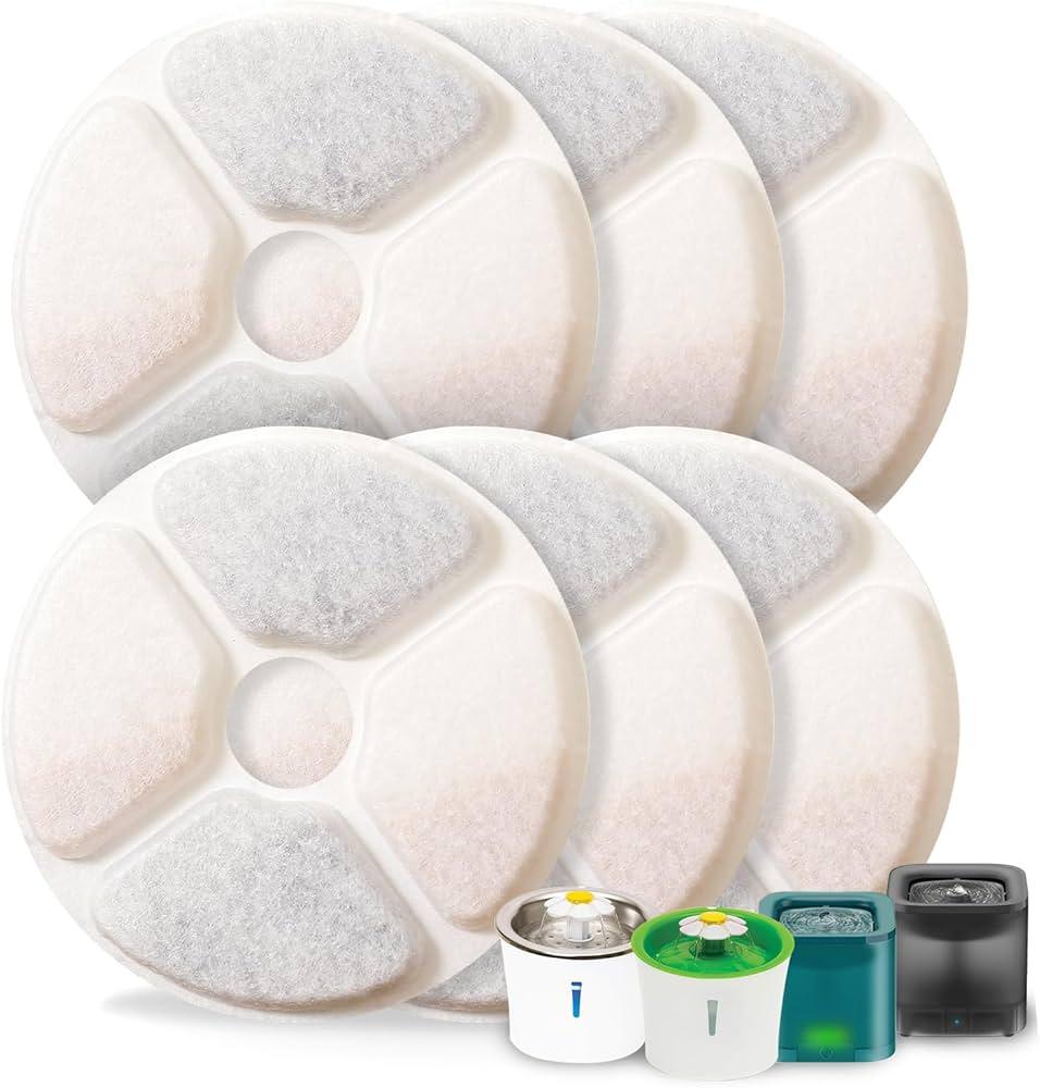 Cat Fountain Filter, Replacement Filter for 3L Fountain, Triple Filtration, Pet Fountain Filters, Cat Water Dispenser Filters