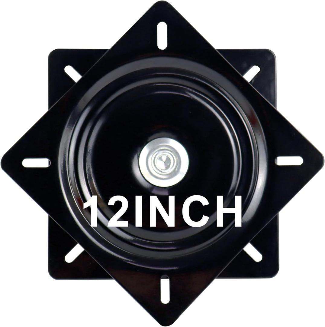 12 Inch Lazy Susans Turntable Bearings Swivel Zinc Plate, Black Square Lazy Susan Hardware, Heavy Duty Lazy Susan Replacement Parts for Table, Chair, Round Bar Stools(1 Pack) 12 Inch Lazy Susans Turntable Bearings Swivel Zinc Plate, Black Square Lazy Susan Hardware, Heavy Duty Lazy Susan Replacement Parts for Table, Chair, Round Bar Stools(1 Pack)