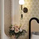 Heroad Gold Jungle Peel and Stick Wallpaper White and Gold Contact Paper Tropical Forest Wallpaper for Bedroom Bathroom Boho Removable Self Adhesive Wall Paper for Kitchen Vinyl Roll 78.7"x17.3"