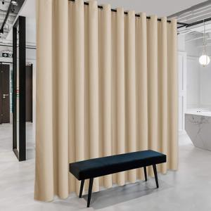 RYB HOME Extra Wide Curtains for Divider for Room Separation Soundproof Temporary Door Curtains for Bedroom Closet Office Home Theatre Garage Living Room Privacy, W 20 x T 7.5 ft, Cream Beige (240"W x 90"L (Pack of 1))