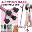 Lightweight Foldable Forearm Crutches, Height Adjustable Pink | 10-Level Adjustable Height Crutches With Open Cuff For Leg Injury Surgery Disabled