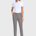 Hiverlay Womens Golf Pants Stretch Work Ankle Pants with Pockets Quick Dry Straight Business Casual Hiking Pants (Gray, M)