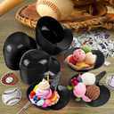 MEEZY 50 Set Baseball Helmet Ice Cream Bowls with 25 Mini Dessert Cups and 25 Spoons, 8oz Reusable Baseball Cap Snack Dessert Cup Bowls Baseball Party Favors for Kids Sports Birthday Party Supplies