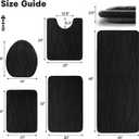 YIHOUSE Memory Foam Black Bathroom Rug Sets 5 Piece, Ultra Absorbent Bath Mat for Bathroom - Non-Slip Machine Washable & Dry Quickly, 5 Piece Bathroom Mat Set, Black, 1'8" x 3'10"