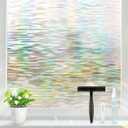 rabbitgoo Window Privacy Film with Installation Tools, Stained Glass Window Film Rainbow Prism Decorative Glass Clings for Home Decor, Static Cling Covering Sun Blocking, 35.4" x 78.5"