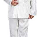 YEMYIQZ Kung Fu Uniform for Men Shirt Suit Chinese Traditional Tang Hanfu Martial Arts Wing Chun Tai Chi Training Cloth Jacket Pants (as1, alpha, L, regular, regular, White)
