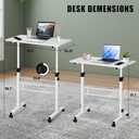 KLSMYHOKI Small Standing Desk Adjustable Height, Mobile Sit Stand up Desk Portable Rolling desks with Wheels Standing Desks for Walking pad Treadmill White