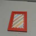 5x7 Picture Frame with Real Glass, Wooden cute 5 x 7 Photo Frame with Wavy Mat for Tabletop and Wall Hanging, Red, 1 Pack