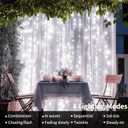 300 LED Curtain Lights Battery Operated, 2Pack 10ftx10ft Battery Power Fairy Curtain String Lights with Remote Timer, for Outside Patio Backdrop Indoor Bedroom Wedding Decor Cool White