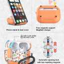 TATOFY for AirPod Pro 3 Case (2025) with Phone Stand Lanyard Lock Cleaning Kit, Compatible with Magsafe, Flowers Hard AirPods Pro 3rd Generation Cover for Women (Orange, AirPods Pro 3)
