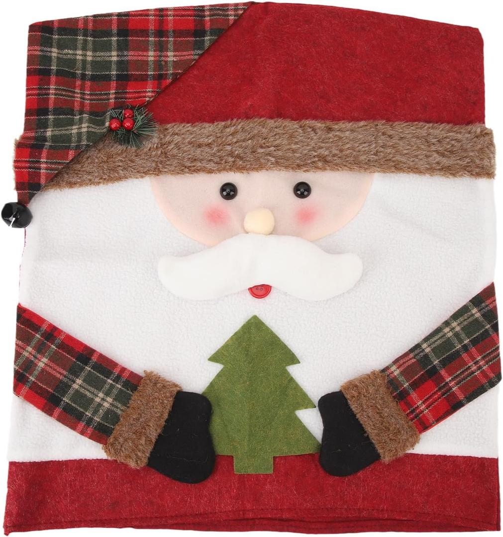 PerGar Xmas Dinner Chair Covers, Soft Anti Wrinkle Non Slip Christmas Chair Slipcovers, Dining Room Chair Back Covers, Christmas Chair Cover for Dining Room (Father Christmas)