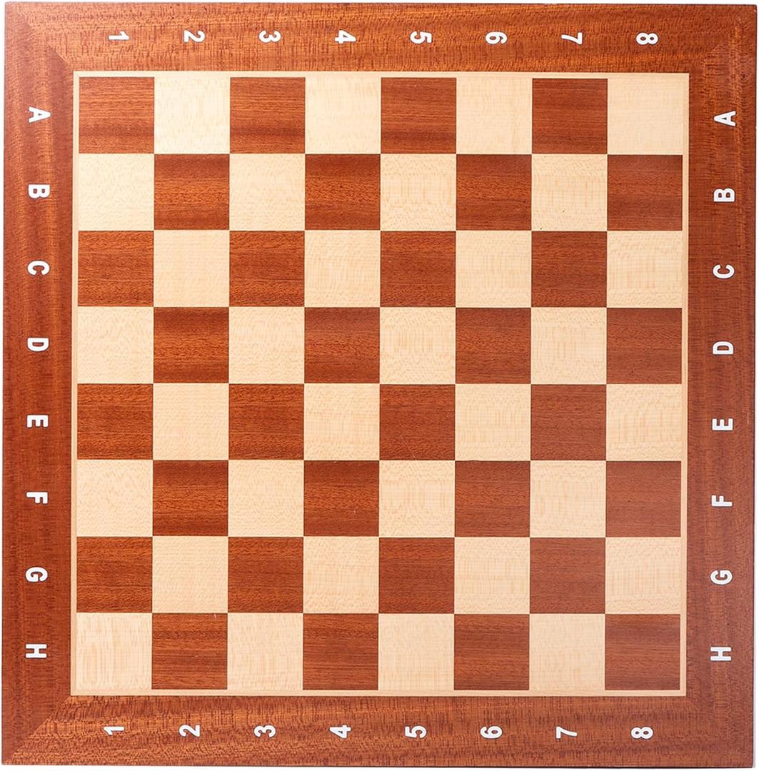 GSE Games & Sports Expert Professional Tournament Chess Board Only, Sapele & Maple Inlaid Chessboard, Chess Board for Beginners, Kids, Adults (Extra Large: 21.25" / Square: 2.25" Brown)