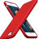 Miracase Ultra Slim Designed for iPhone SE Case 2022(3rd Gen)/iPhone SE 2020 Case(2nd Gen)/iPhone 7 Case/iPhone 8 Case with Screen Protector, Multi-Color Silicone Shockproof Phone Case(Glossy Red)