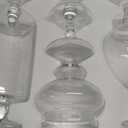 MyGift 4 Piece Set Clear Glass Apothecary Jars with Lids, Bathroom Decor, Candy Buffet, Wedding Centerpiece Decorative Jar