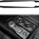 Carbon Fiber Center Console Gear Shift Box Panel Cover Trim Compatible with Ford Explorer 2020 2021 2022 Interior Accessories Black (2Pcs)