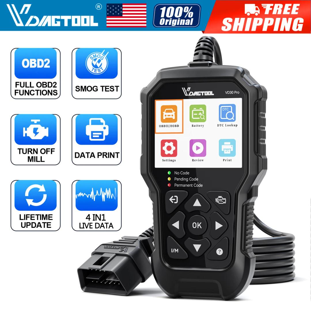VD30 Pro OBD2 Scanner Code Reader Check Engine Fault Car Diagnostic Scan Tool