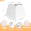 White Lamp Shade, 8''x8''Top 13''x13''Bottom 10'' Height, Square Lampshade Replacement Lamp Shade Natural Linen Hand Crafted for Table Lamps Floor Lamps Pendent Light, Assembly Required
