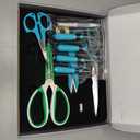 Fabric Scissors Tailor Sewing Shears Threading Needle Tools Kit 10 Inch Heady Duty Scissors Set for Fabric Cutting Professional Extremely Sharp Cloth Scissor Multipurpose Dressmaker (Blue)