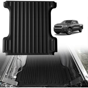 TripleAliners Truck Bed Mat Compatible with 2009-2025 2026 Dodge Ram 1500 & 2019-2024 Classic Accessories 5'7'' Perfectly Flush All Weather Protection TPE Heavy Duty Cargo Mat (Won't fit Rambox)