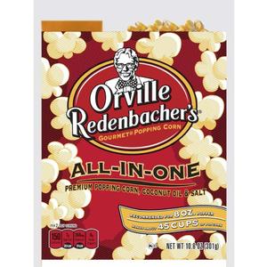 Orville Redenbacher's All-In-One Popcorn Kit, with Kernels, Coconut Oil & Salt, for 8oz. Popcorn Machine, 10.6oz. (Pack of 24), Best By 05/22/26
